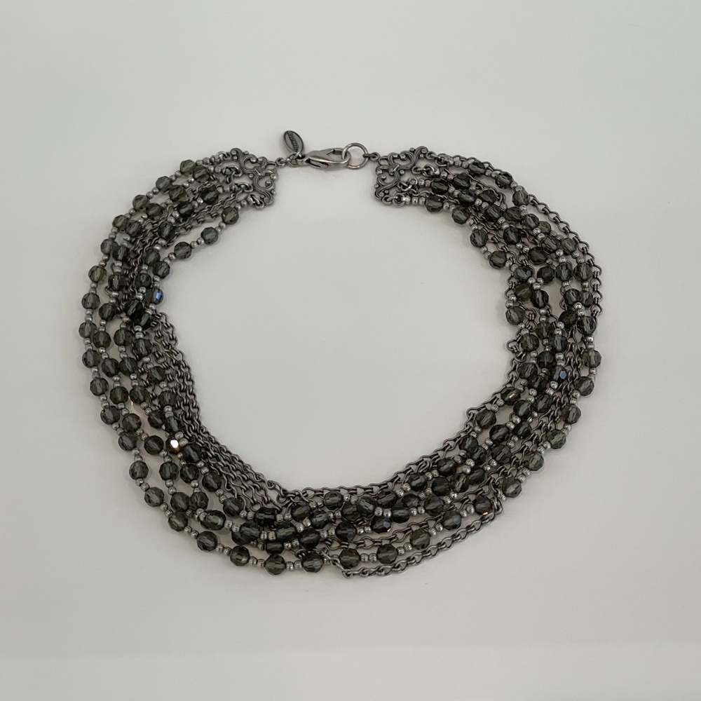 TOMMASSINI SMOKEY AUSTRIAN CRYSTAL NECKLACE NWOTS!